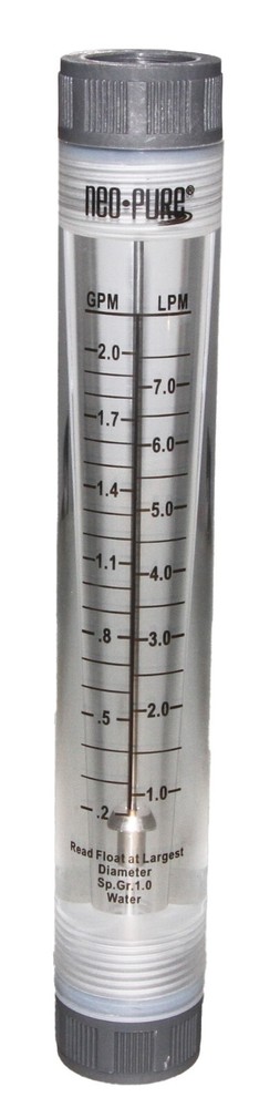 Neo-Pure Inline Flowmeter 0.2-2GPM 1/2" FNPT