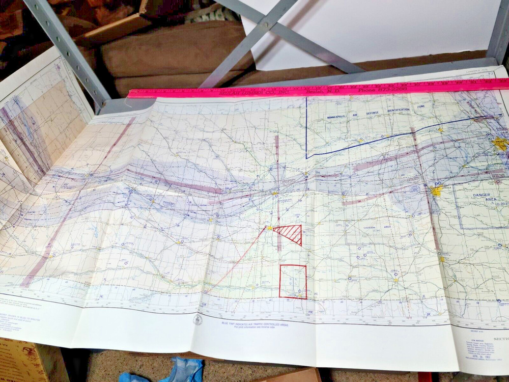 1952 Lincoln NE Aviation Aeronautical Chart Map-Obsolete