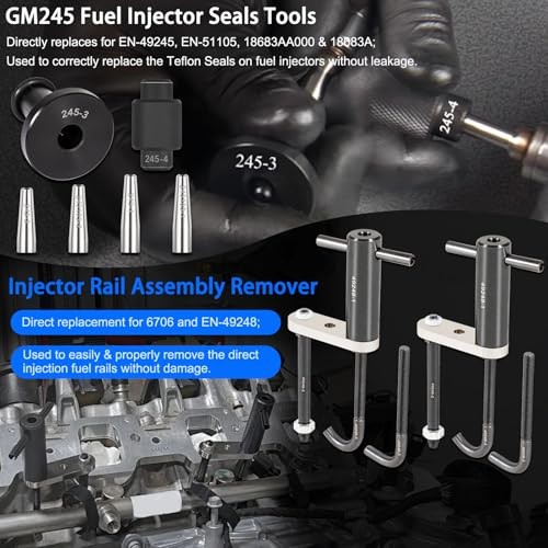 6706 Fuel Injector Rail Assembly Remover & GM245 Fuel Injector Seals Tools