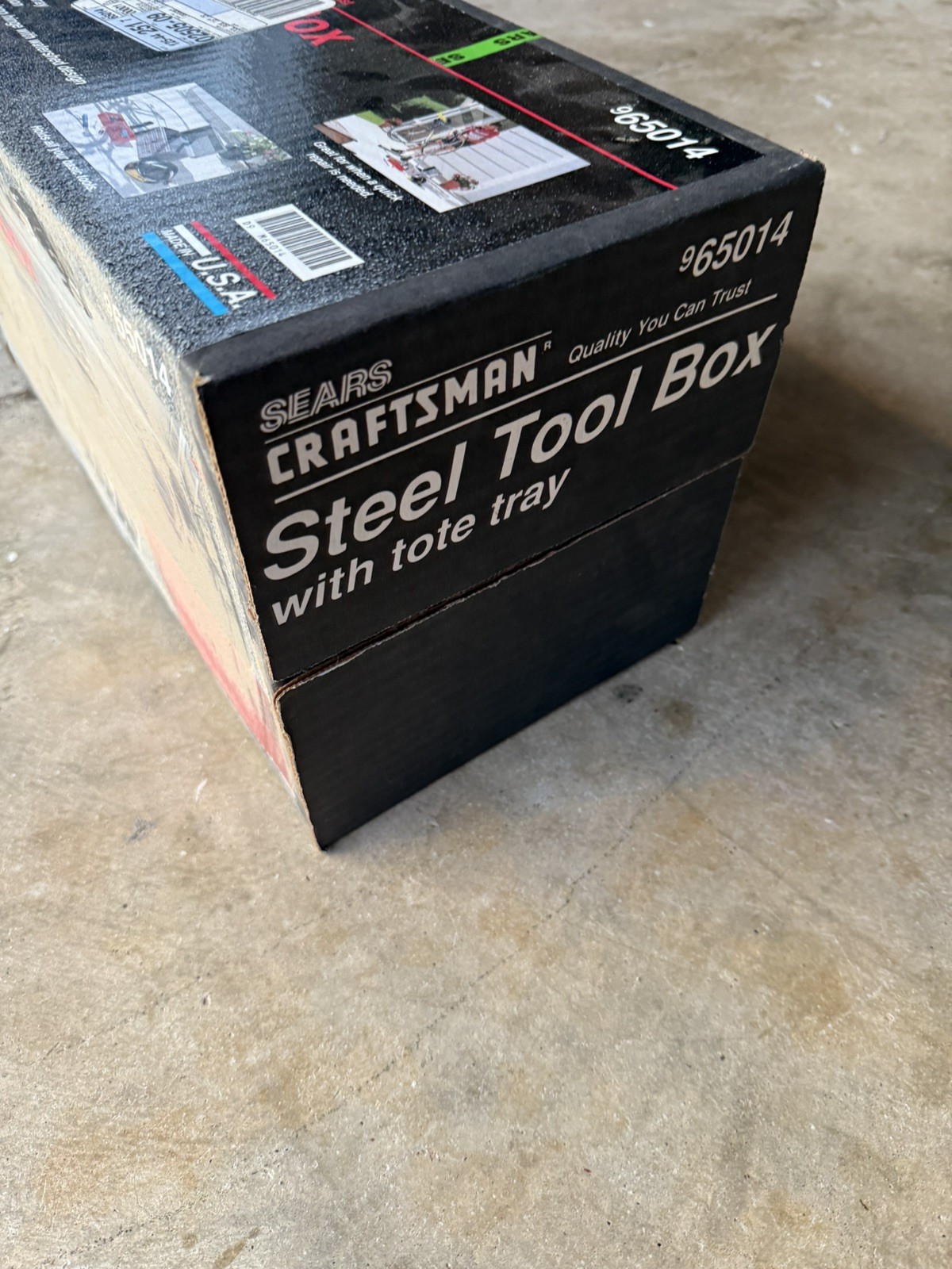 NOS! VINTAGE CRAFTSMAN 16" STEEL TOOL BOX w/ RED TRAY #965014 SEALED