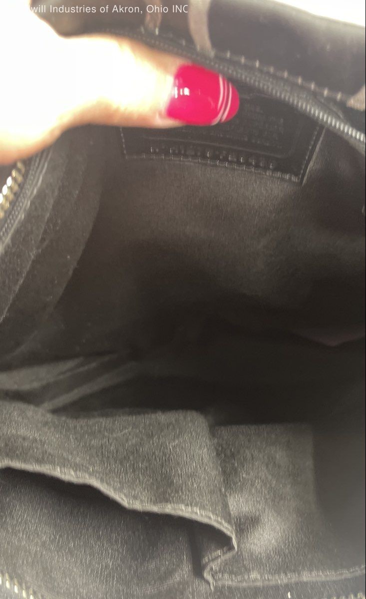 Coach Signature C Black Silver Crossbody Bag Purse F20430 COA