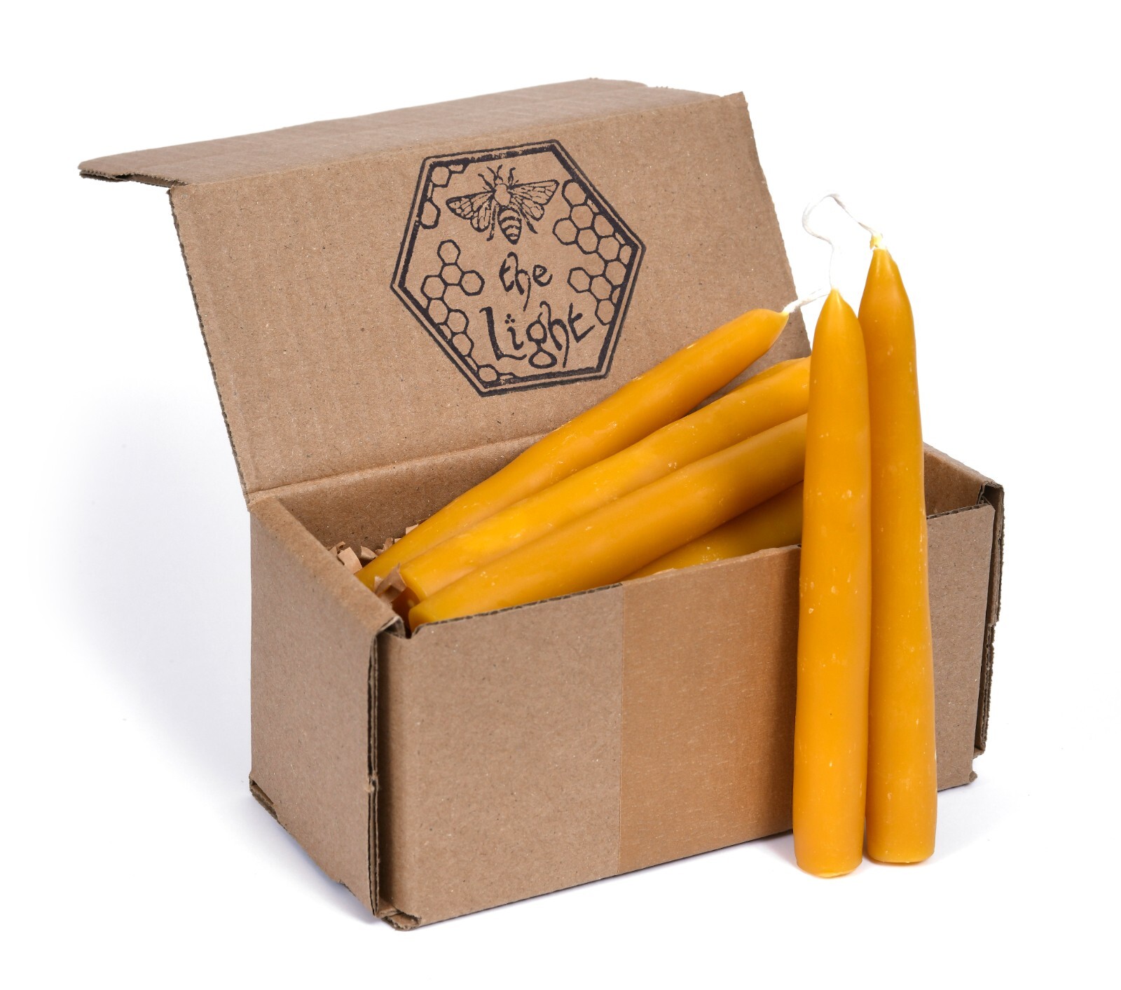 Dipped Taper Candles 100% Pure USA Beeswax Unscented 6" x 5/8" 6 Hour Burn Time