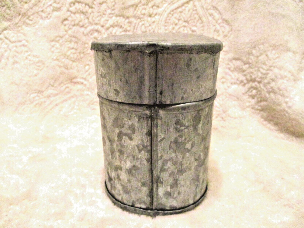 Galvanized Empty Oblong Shape Candle Container~NO CANDLE~EMPTY