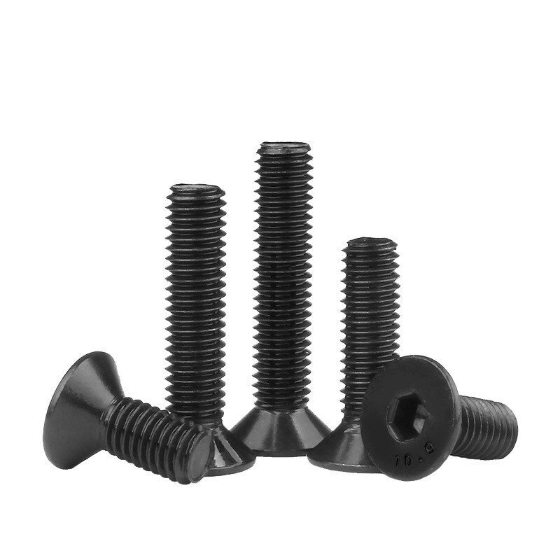 M2M2.5M3M4M5-M12 Black 10.9 Steel Hex Socket Bolt Countersunk Flat Head Screws