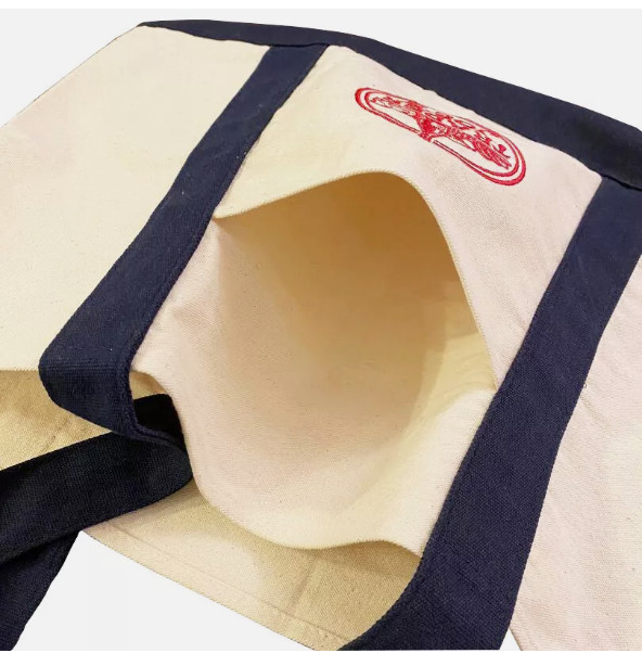 2x Trader Joe's NEW 💚 Blue AUTHENTIC LARGE & MINI CANVAS REUSABLE TOTE BAGS SET