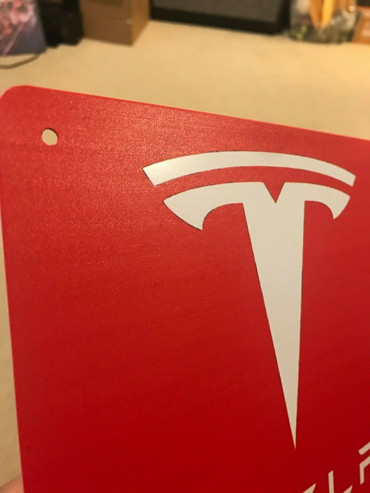 NEW Tesla Logo Parking Sign EV Electric Car on 8"x12" Metal Charging Garage Elon