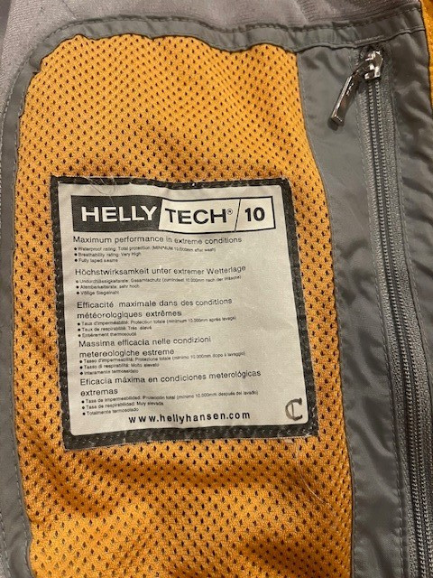 Helly Hansen Helly Tech 10 Jacket Mens Medium Yellow Gray Ski Snow Shell Coat