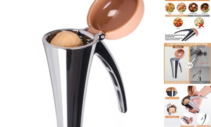 Nutcracker: Effortlessly Cracks Large to Medium Nuts, Heavy Brown Standard