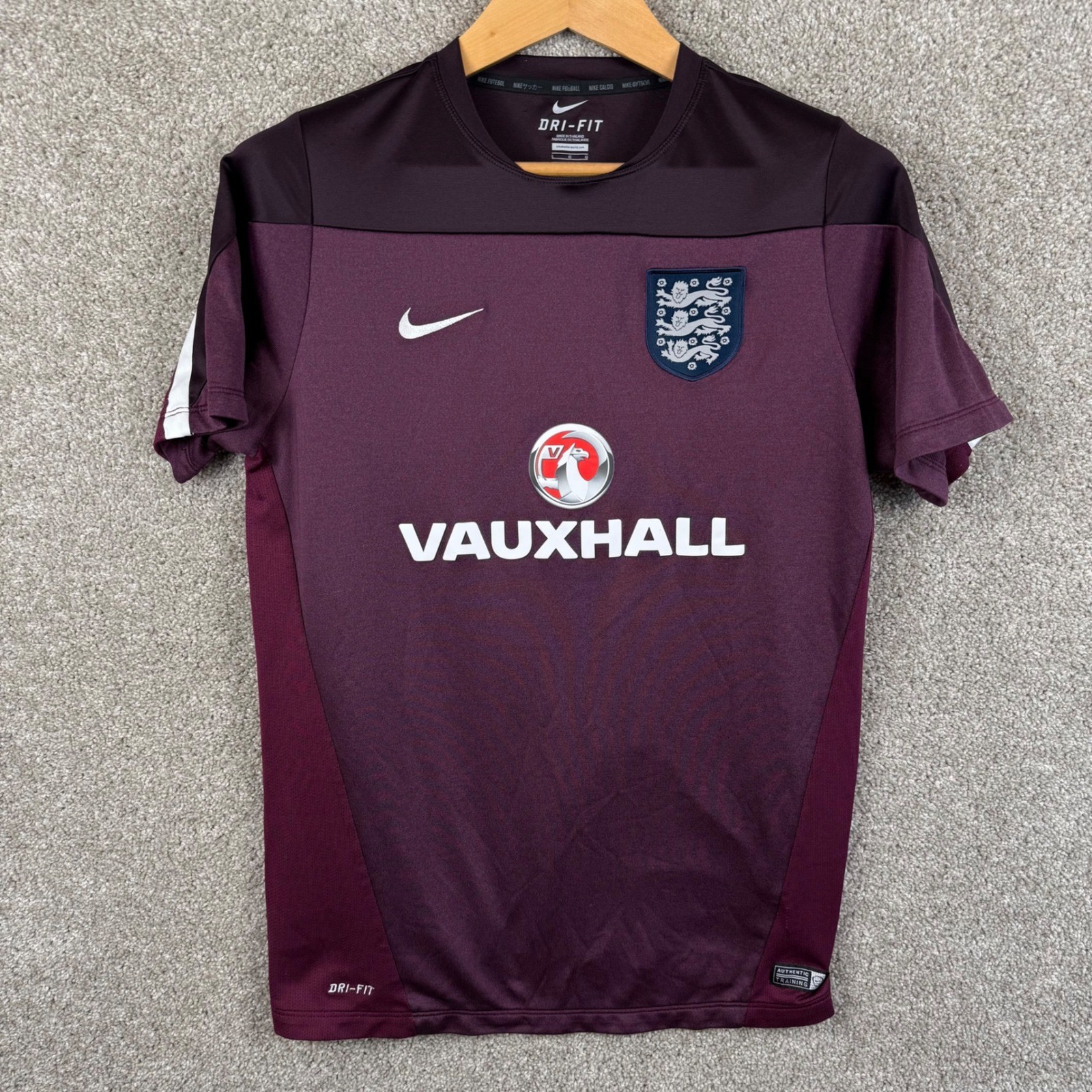 Nike Dri-FIT England Football Training Jersey Maroon Burgundy Men's Large