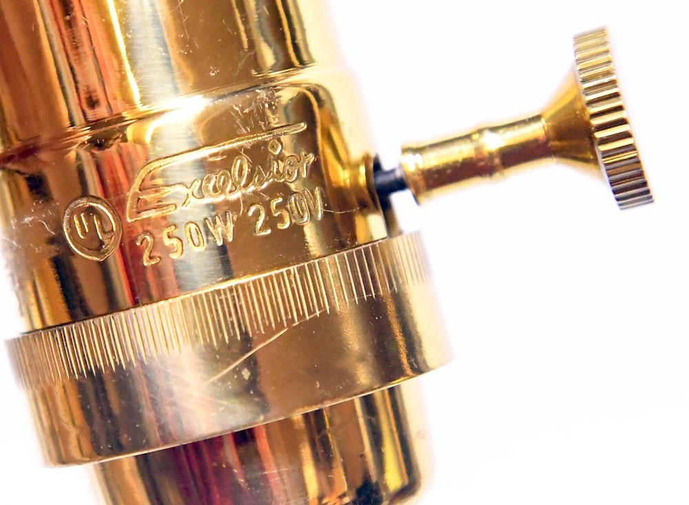 EXCELSIOR POLISHED BRASS TURN SWITCH LIGHT SOCKET