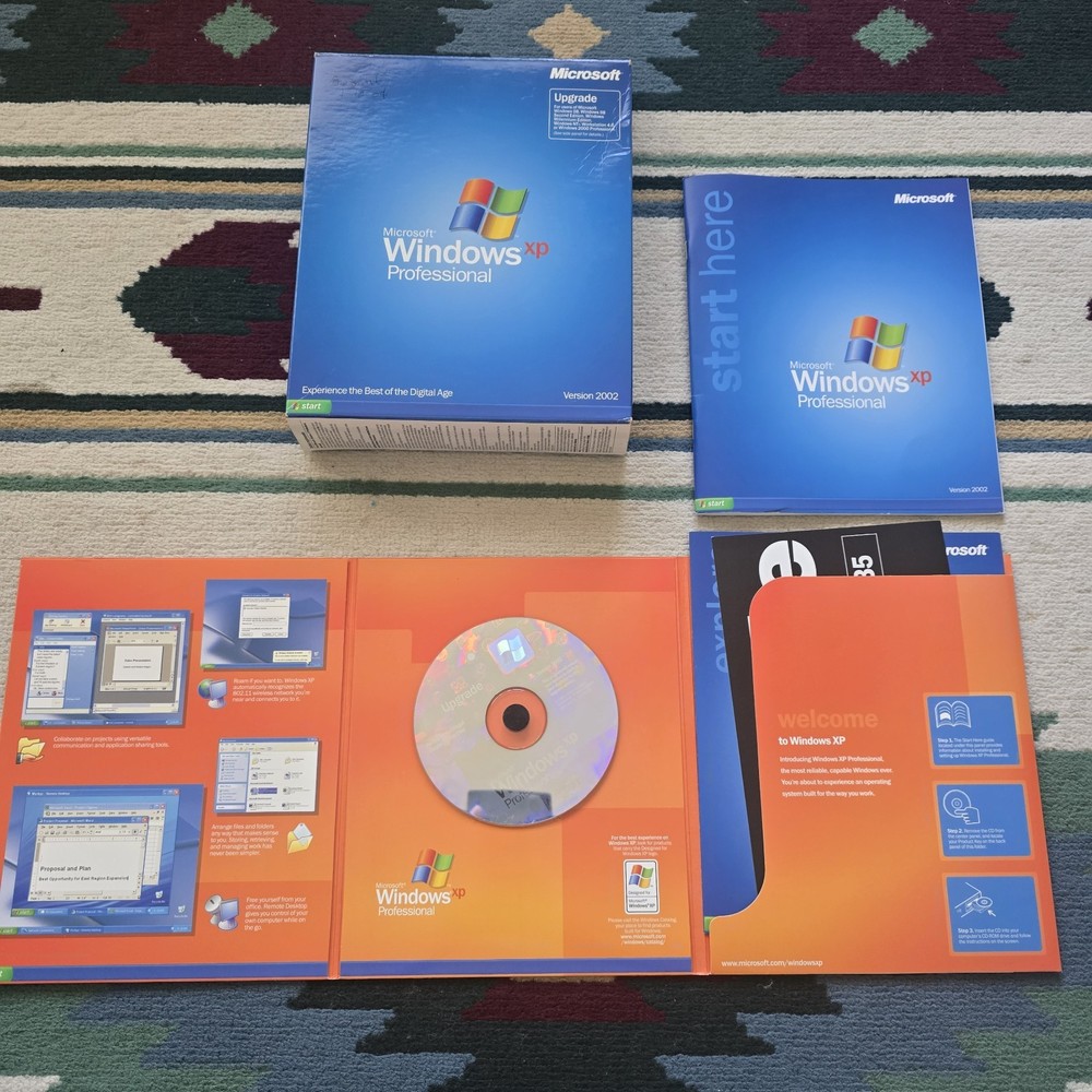 Microsoft Windows XP Professional Upgrade Version 2002 w/ Box CD & Product Key