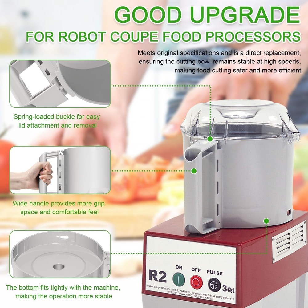 Efficient 3-Quart Replacement Bowl for Robot Coupe R2, R2B, R2 Dice Processors