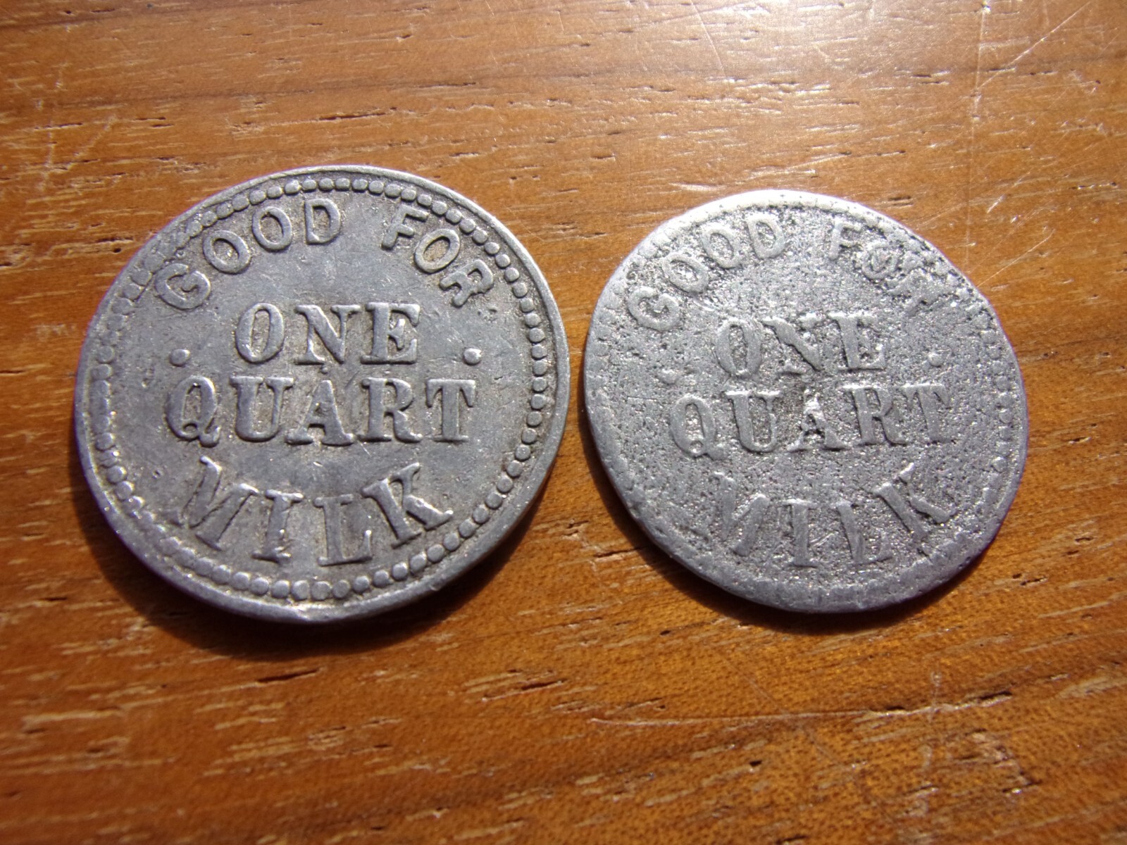 CADILLAC MICHIGAN DAIRY MILK ONE QUART 2 TRADE TOKEN