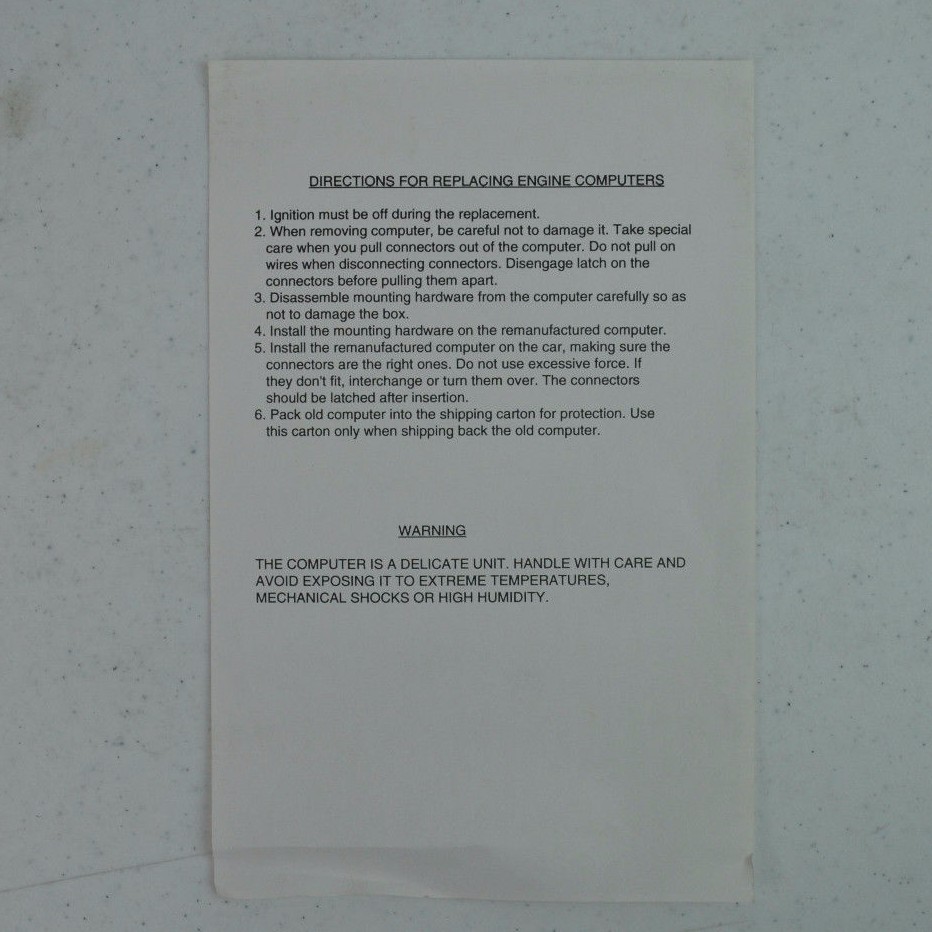 Standard EM074 Engine Control Module ECM O.E Specifications