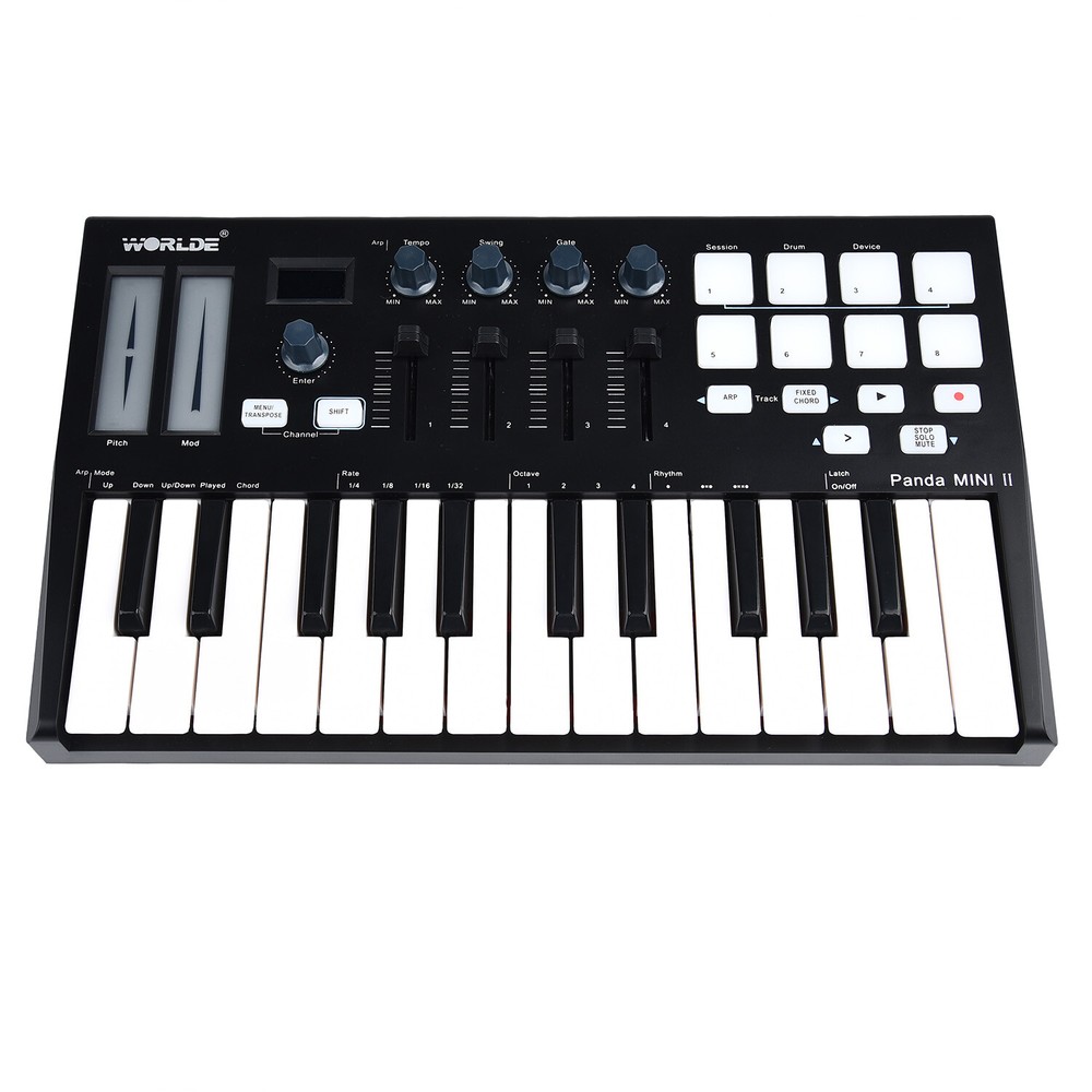 WORLDE Panda MINI II Portable 25-Key USB MIDI Keyboard Controller with Backlit