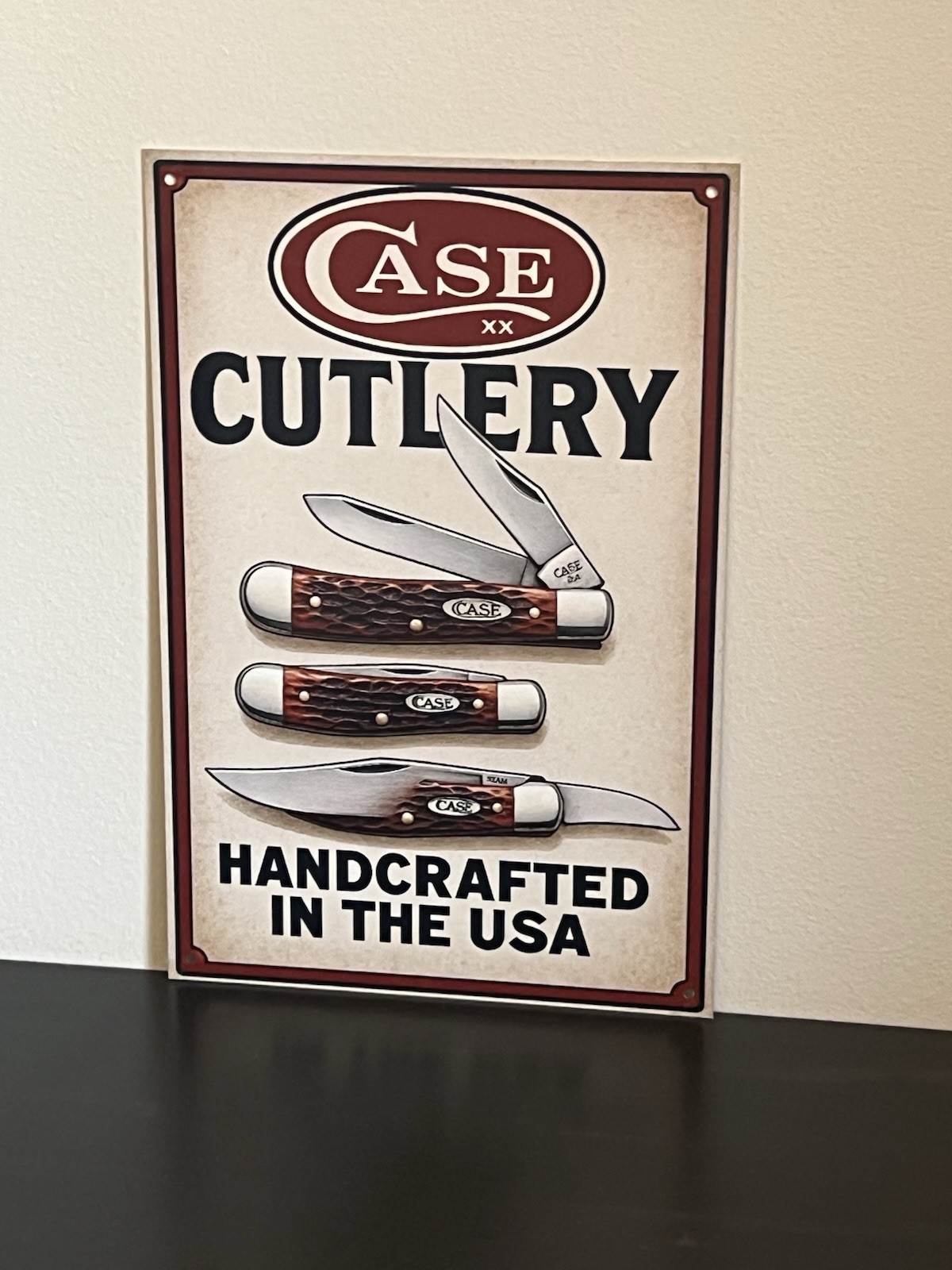 Case Cutlery Pocket Knives  Vintage Style Metal Sign Advertising