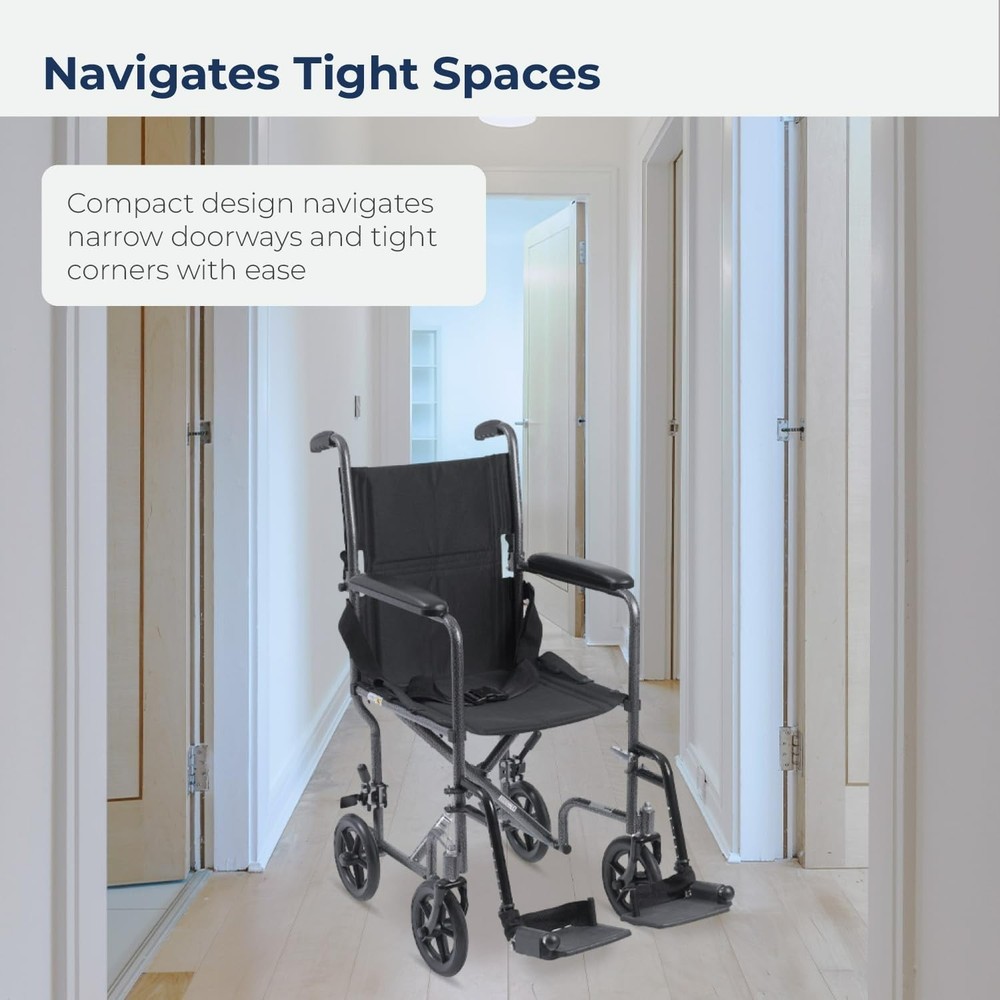 Folding Mobility Aid: Lightweight Wheelchair with Customizable Support in Silver