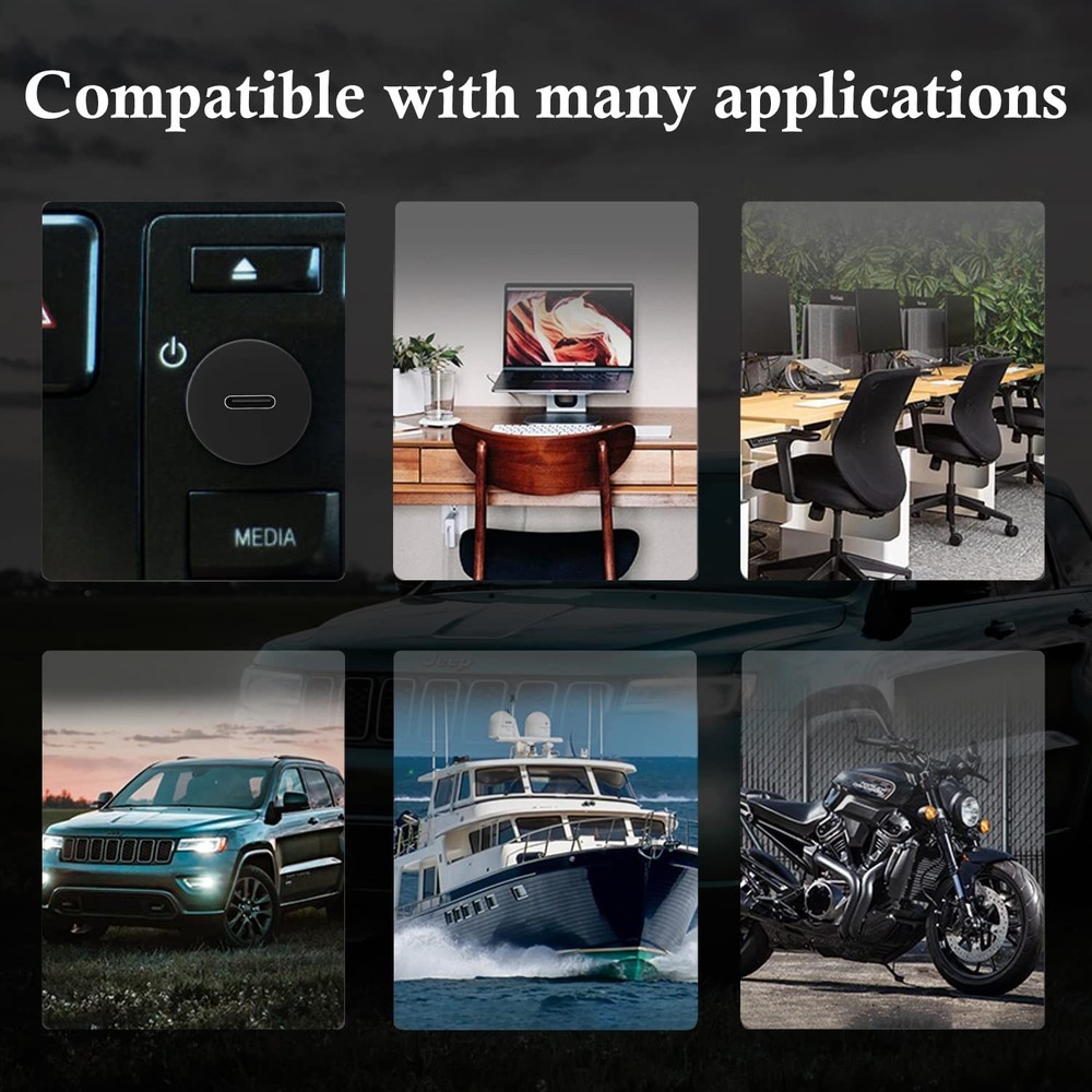 3/4" Round Hole Small Type C 3.1 Car Flush Mount Cable USB C 3.1 Panel Mount ...