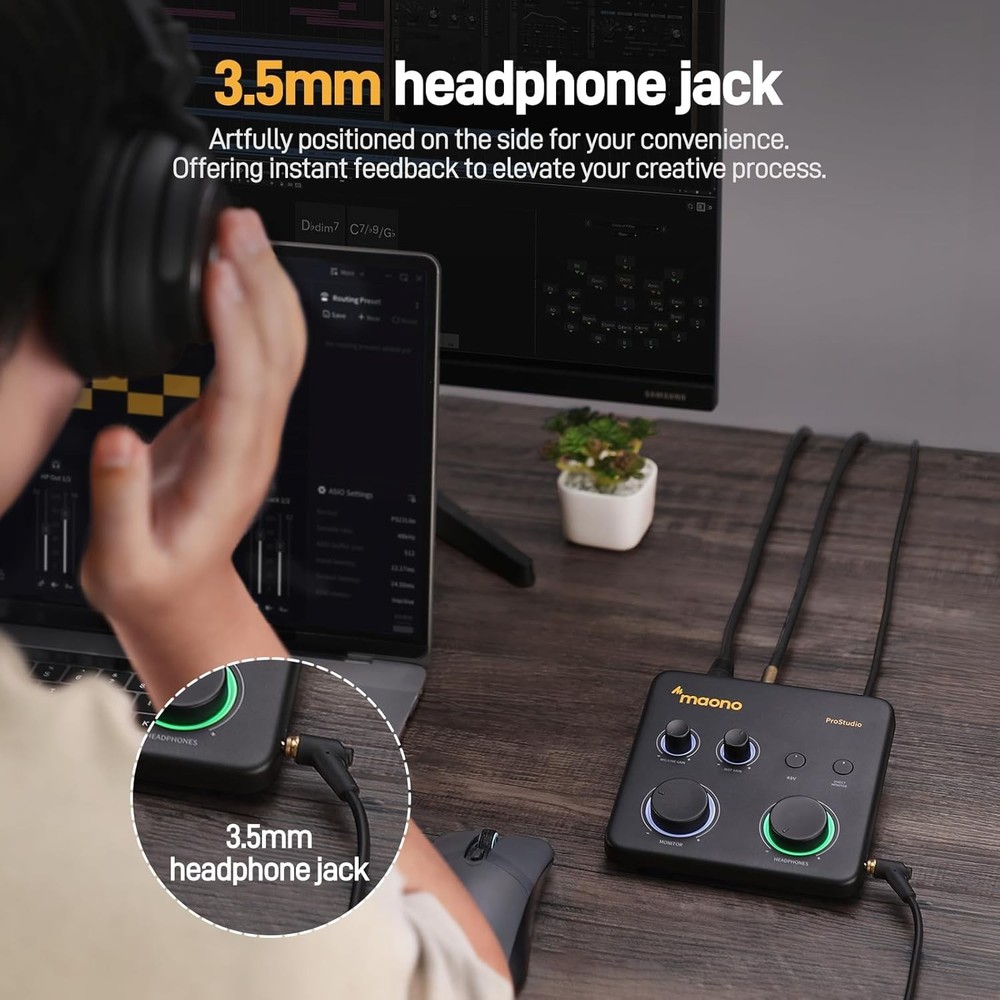 Compact USB Audio Interface with XLR Input: Perfect for Home Studios & Creators