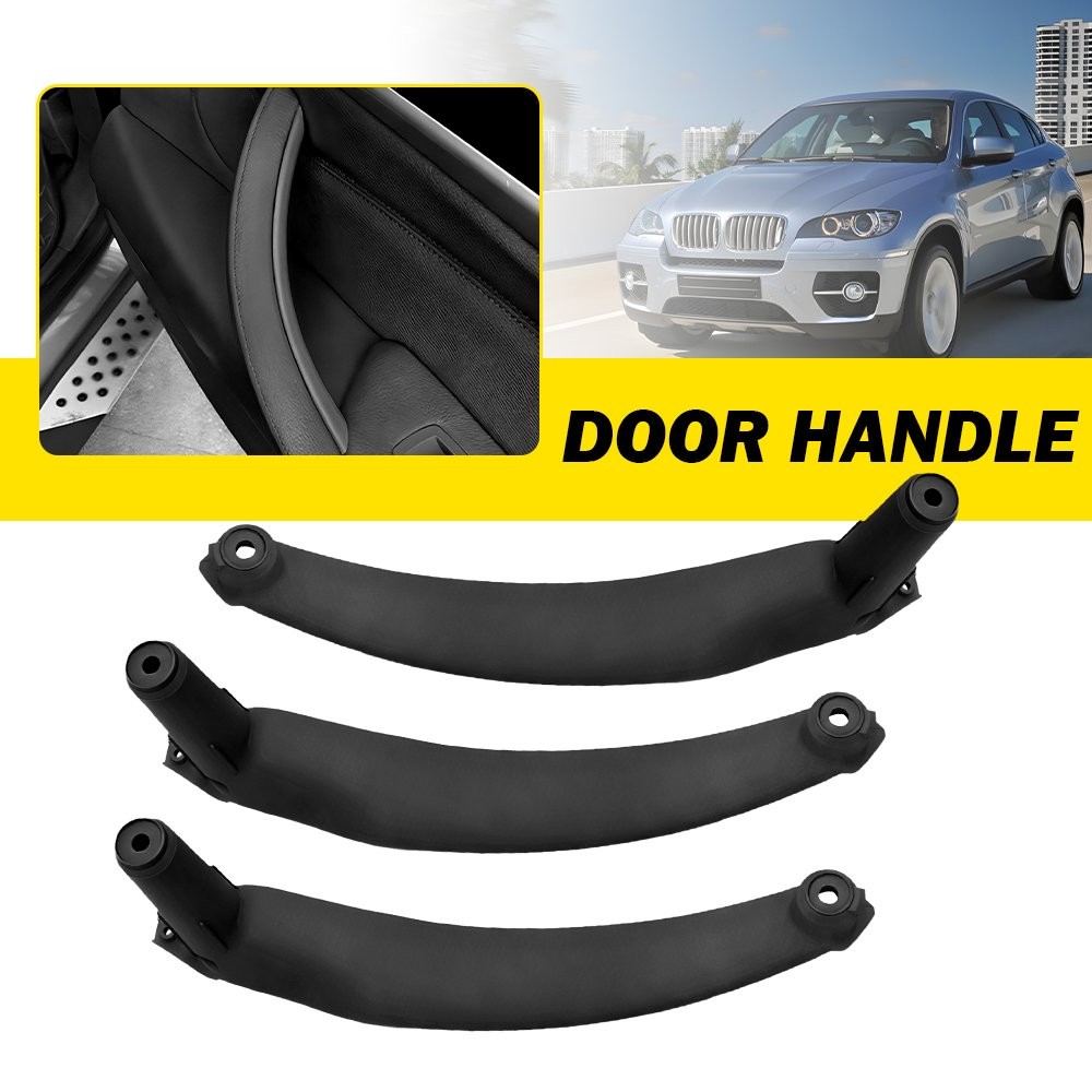 3 Inner Door Handle Pull Trim Cover For BMW X5 E70 X6 E71 E72 2008 09-2014 Black