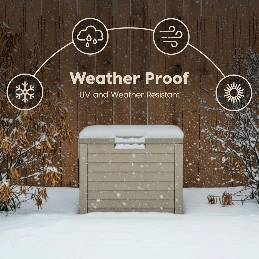 35-Gallon Outdoor Deck Delivery Storage Box Lockable & UV-Protected