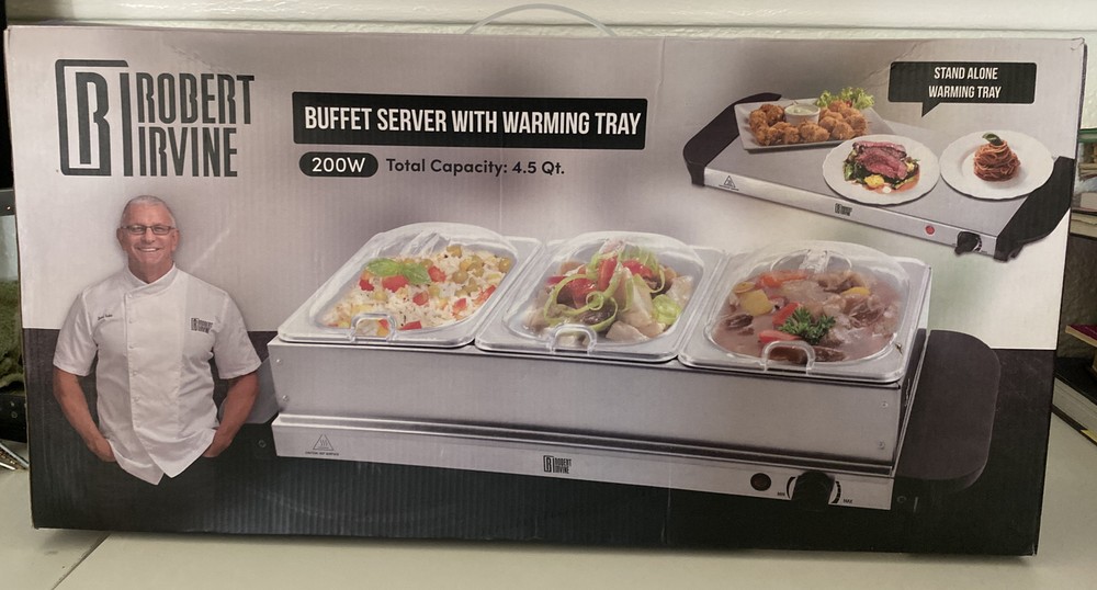 Robert Irvine Buffet Server with Warming Tray