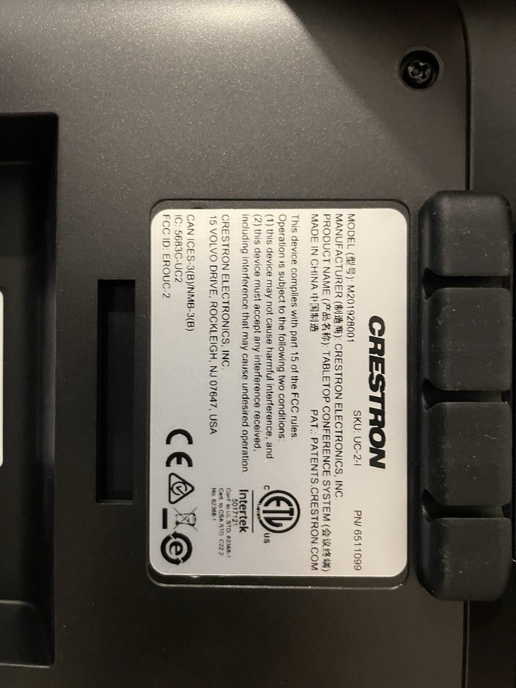 Crestron UC-2-I 6511613 Table Top Touch Panel M201928001