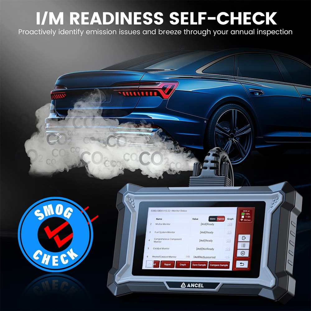 ANCEL DS100 Car OBD2 Scanner Diagnostic Tool ABS SRS Engine Code Reader EPB TPMS