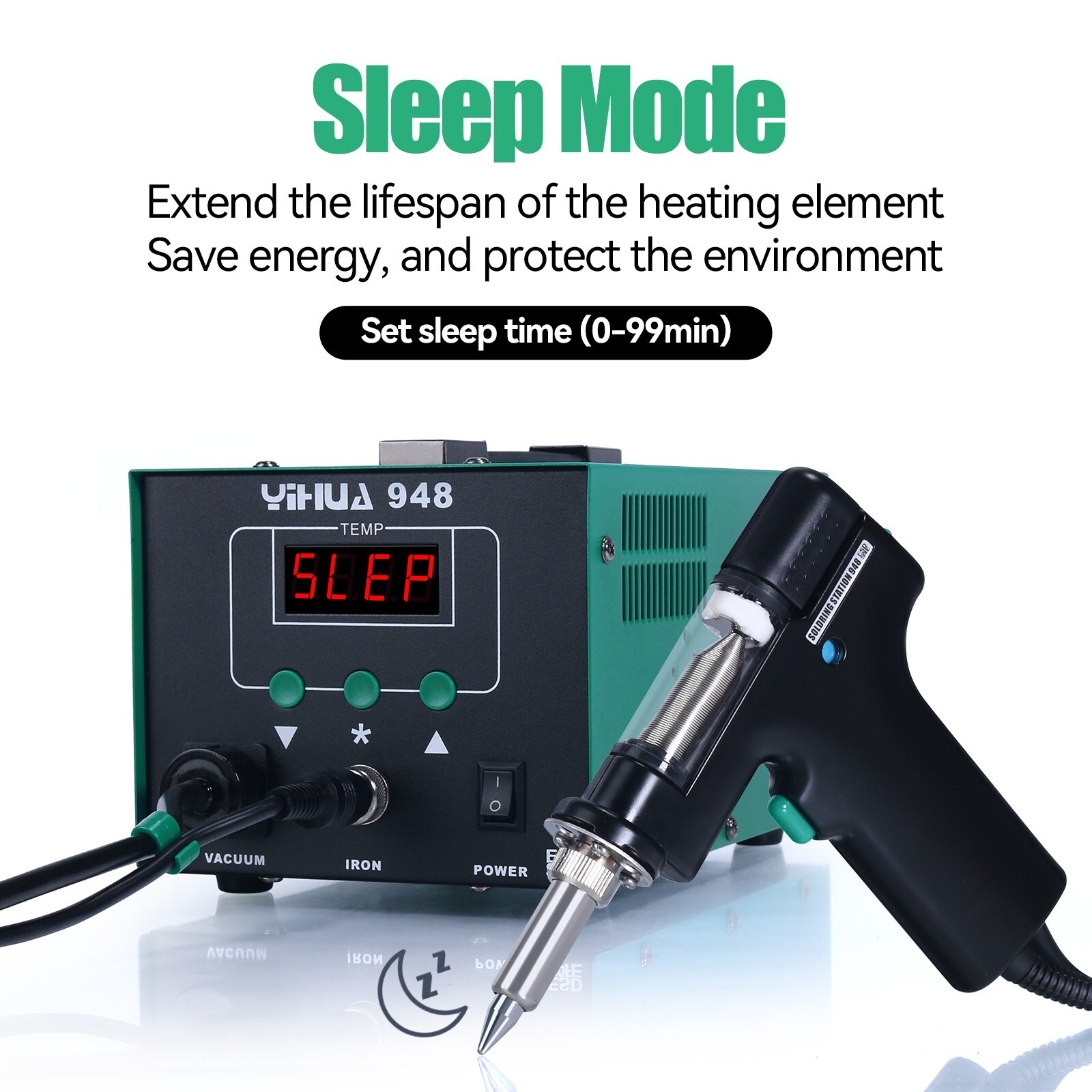 YIHUA 948-I Soldering Iron Tin Suction Gun 2-in-1 Desoldering Rework Station