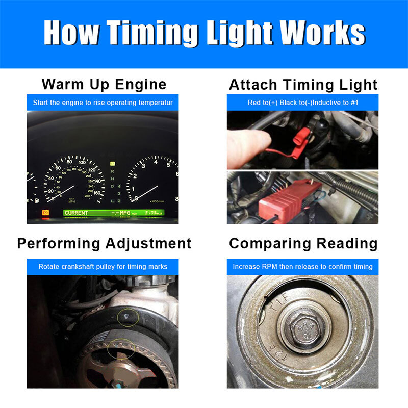 Car Petrol Engine Ignition Timing Detector Xenon Light Inductive Strobe Test
