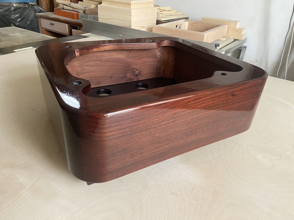 Thorens TD 124 Plinth Plinth Rounded Solid Wood Turntable Plinth