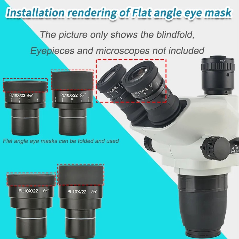 2-2 Pcs Microscope Eyepiece Eye Cup 41mm Diameter Flat Angle Rubber Eyepiece