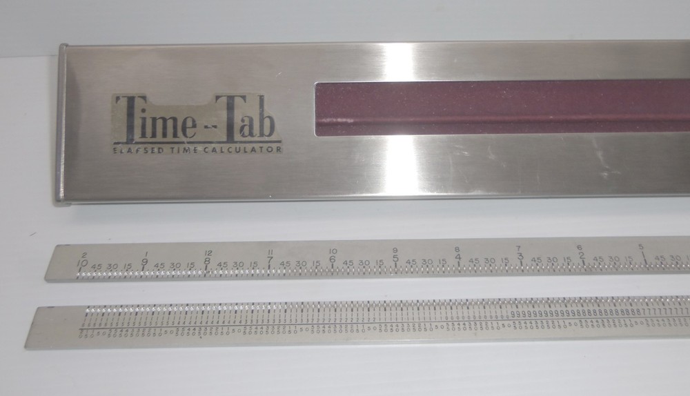 Vintage 1948 Time-Tab Sliding Elapsed Time Calculator
