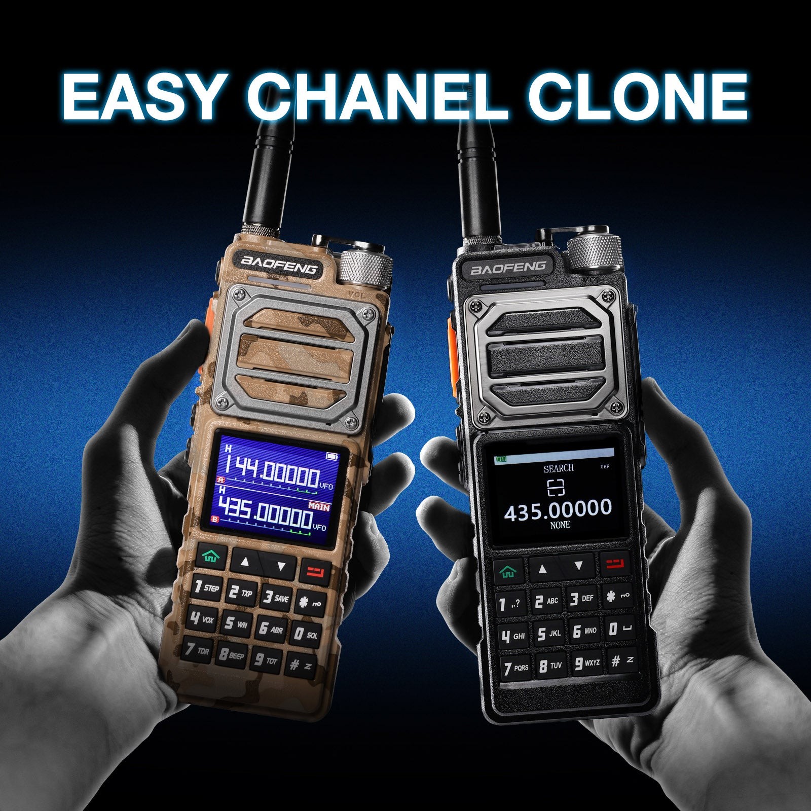 Baofeng UV-25 Plus Tri-Band 10W Radio GPS Multi-Band RX 5200mAh USB-C 1000CH