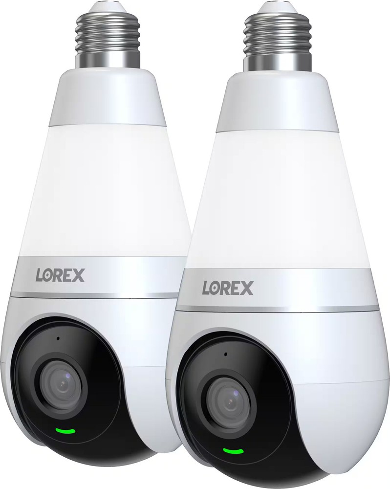 Lorex - 2K Wi-Fi Smart Lightbulb Camera (2-Pack) - White