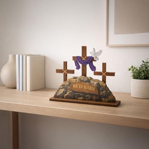 He Is Risen Easter Decorations, He is Risen Decor, Christian home Decor,