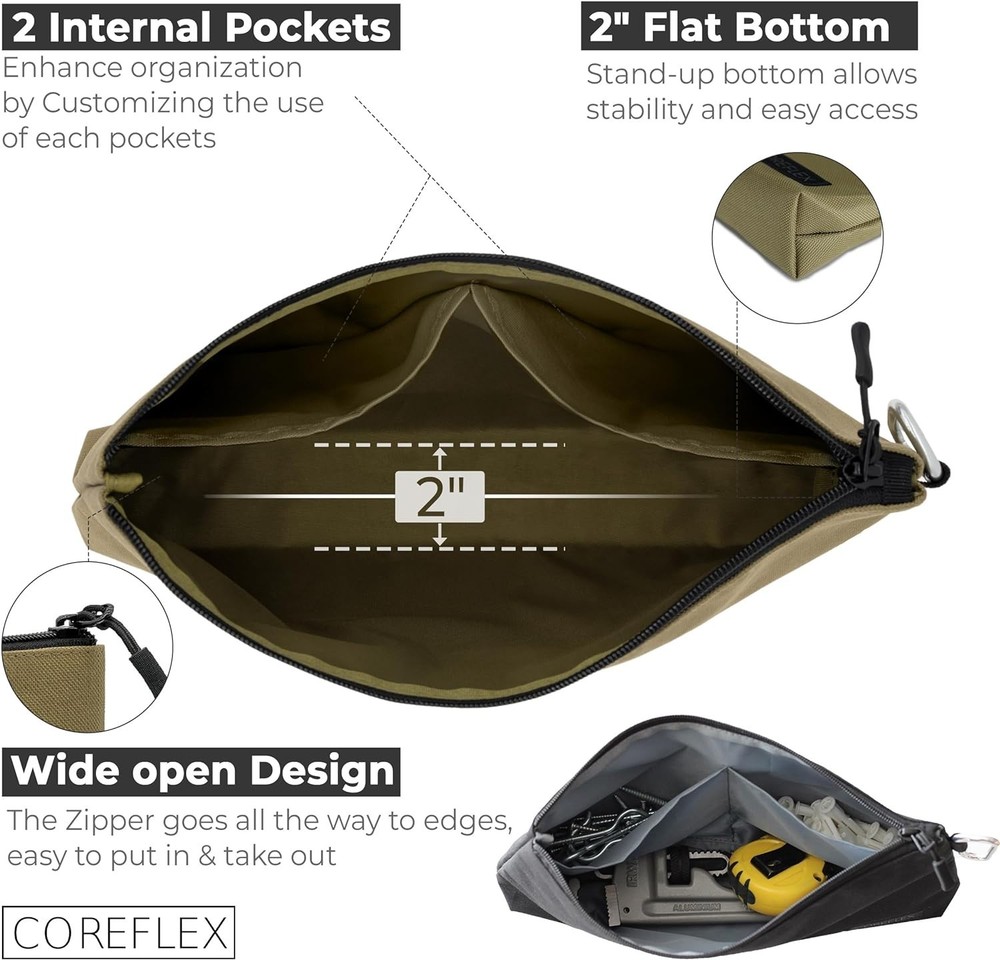Quality Flat Bottom Tool Bag with YKK Zipper