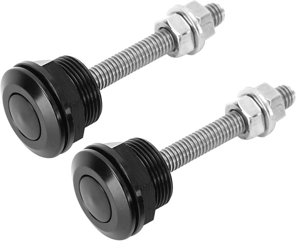 2Pcs Universal Hood Pin Bonnet Lock Quick Release Push Button 22mm, Black