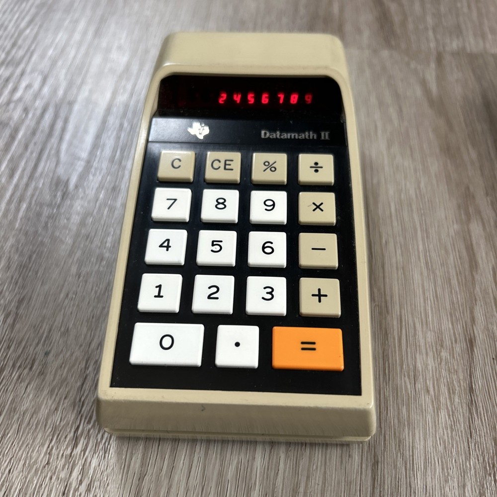 Texas Instruments Datamath II 2 TI-2500 Electronic Calculator Case Tested Works