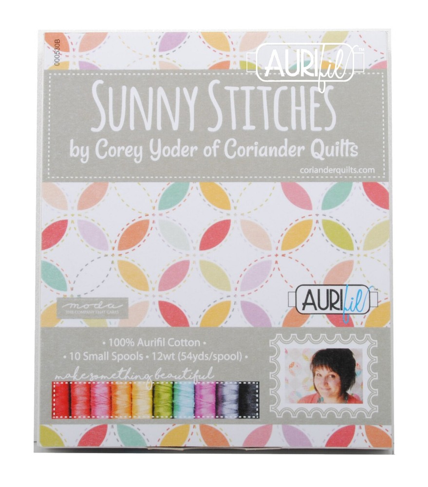 AURIfil Sunny Stitches Thread Collection by Corey Yoder 12wt 10 Small Spools
