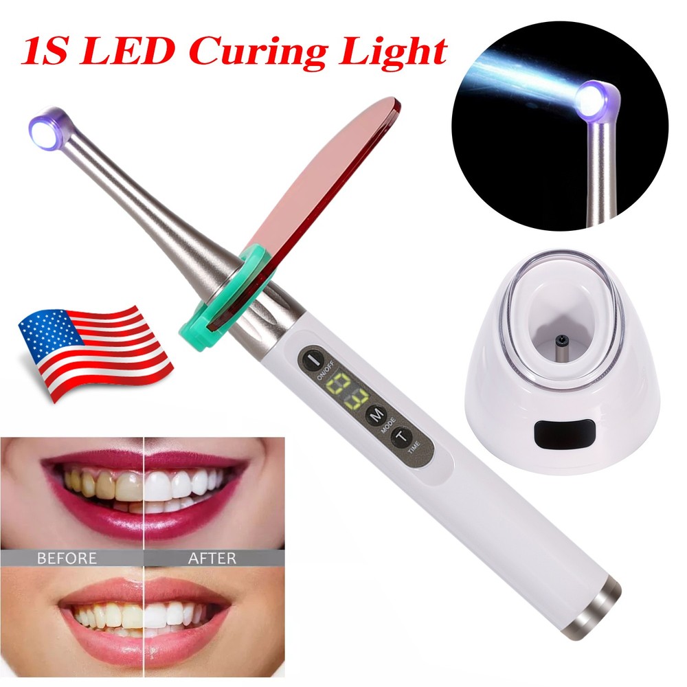 Dental ILED Curing Light Lamp Wireless 1Sec Curing 2500mW/cm2