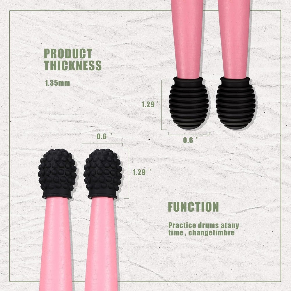 Durable Silicone Drumstick Silent Tips - Perfect for Discreet Practice Anywhere!