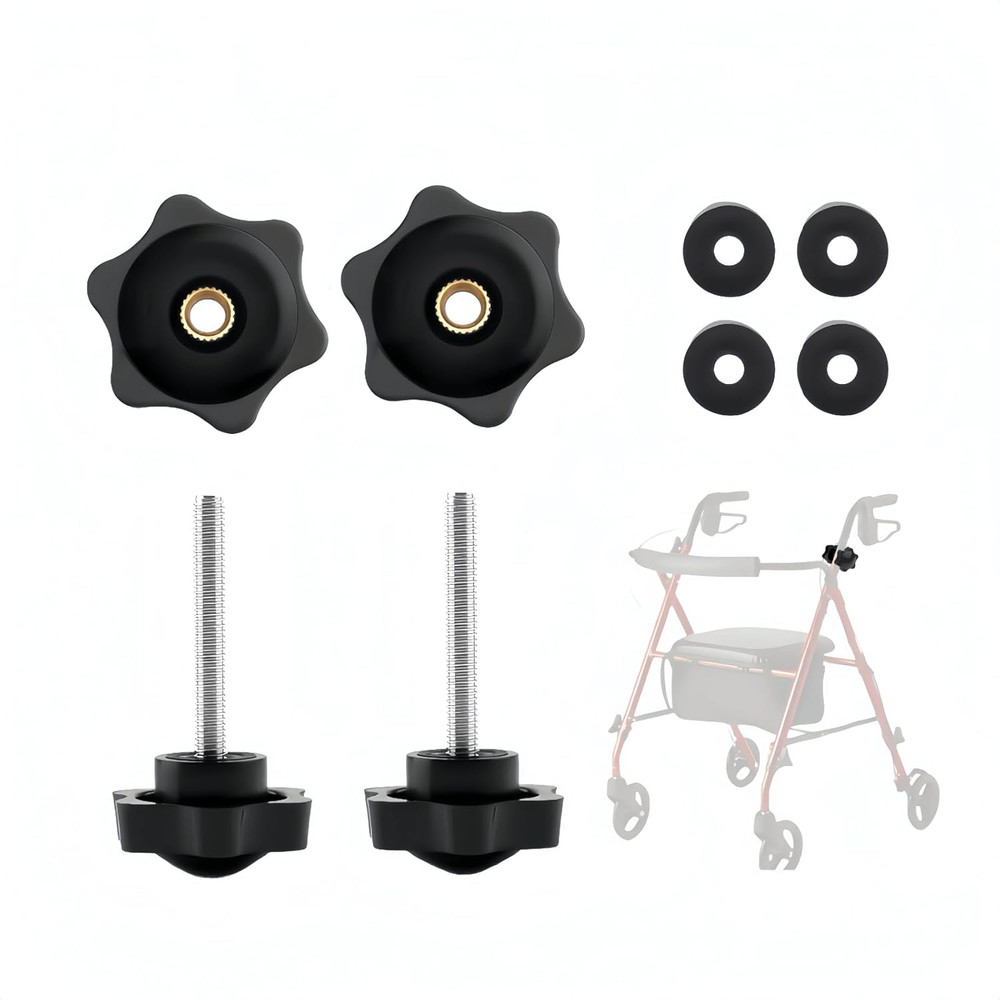 2 Set Replacement Arm Adjustment Knobs,Universal Rollator Hand Grip Replacement