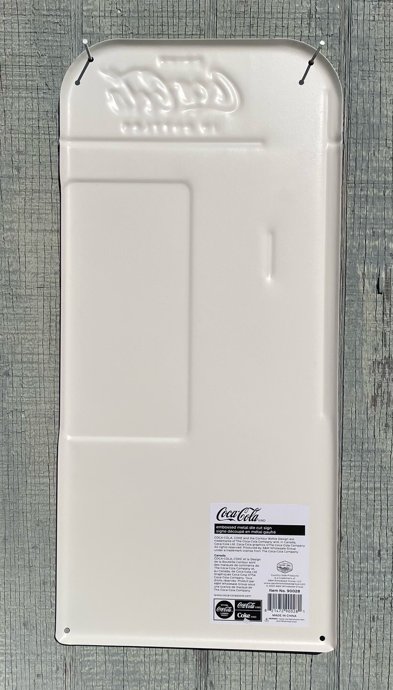 Classic Coke Bottle VENDING MACHINE Sign Coca-Cola METAL Hanging Wall Home Decor