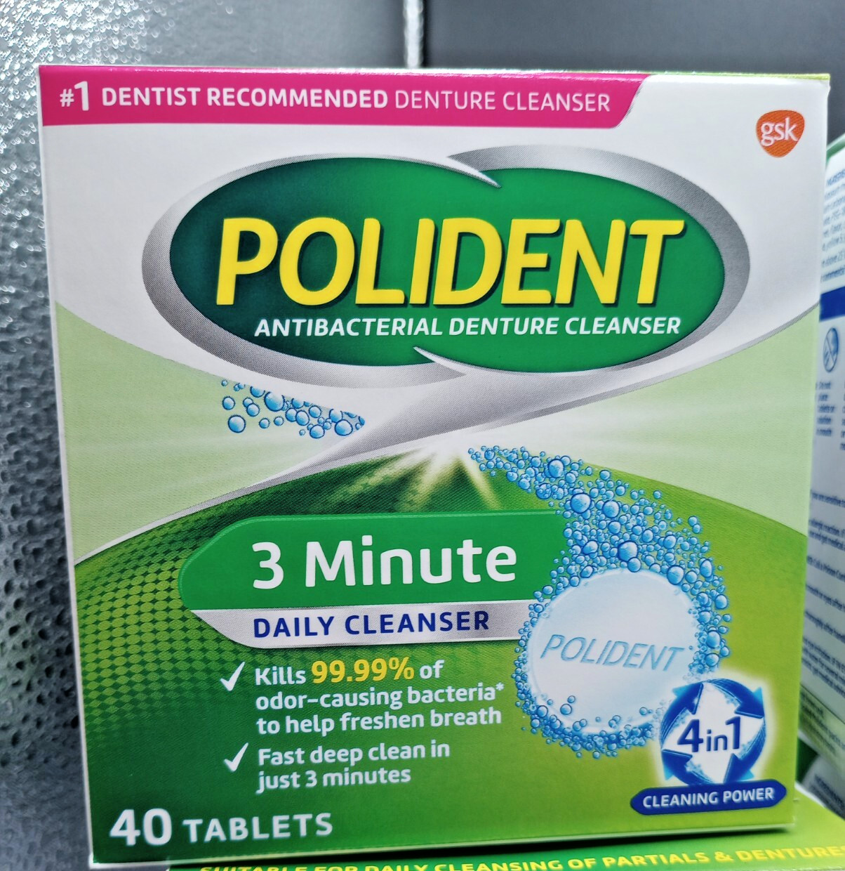 (LOT OF 6) Polident 3 Minute Denture Cleanser - 240 Total Tabs- EXP 03/26