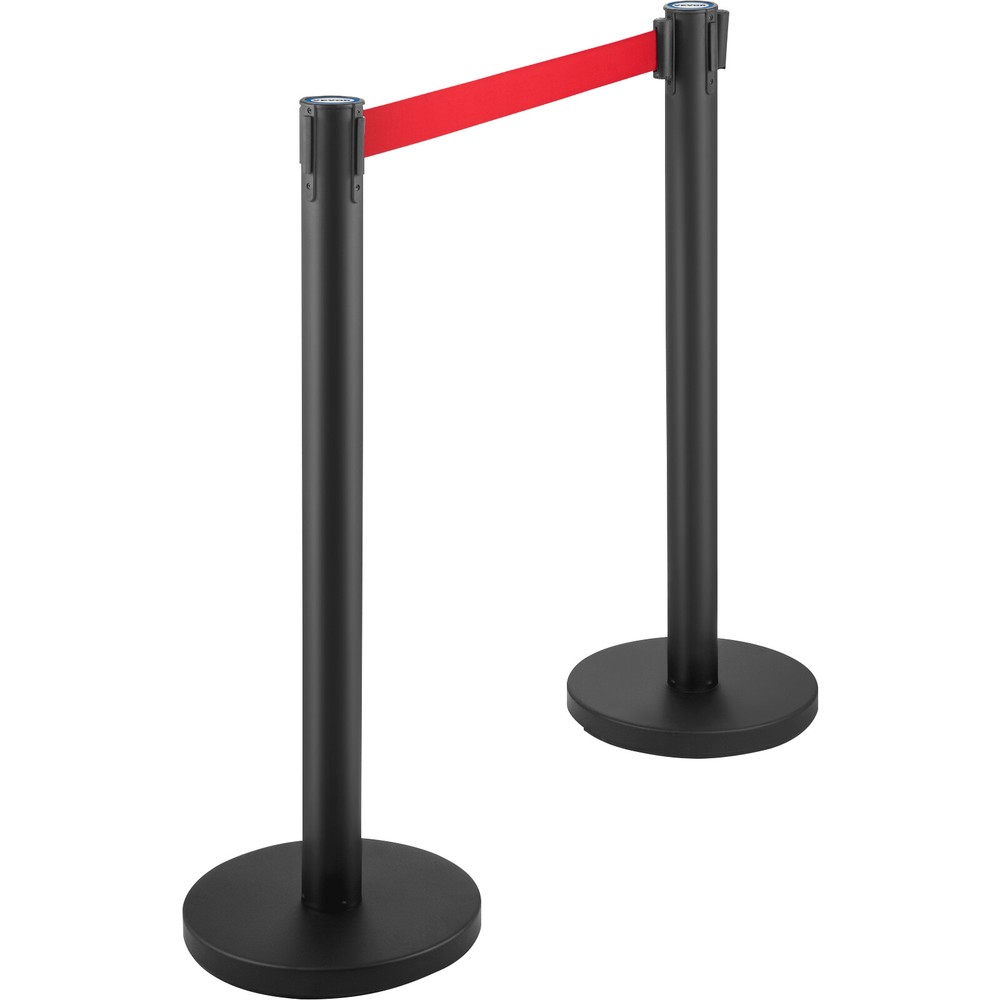 VEVOR 6PCS Crowd Control Barrier Stanchion Posts Set Queue Pole with 6.6ft Belt