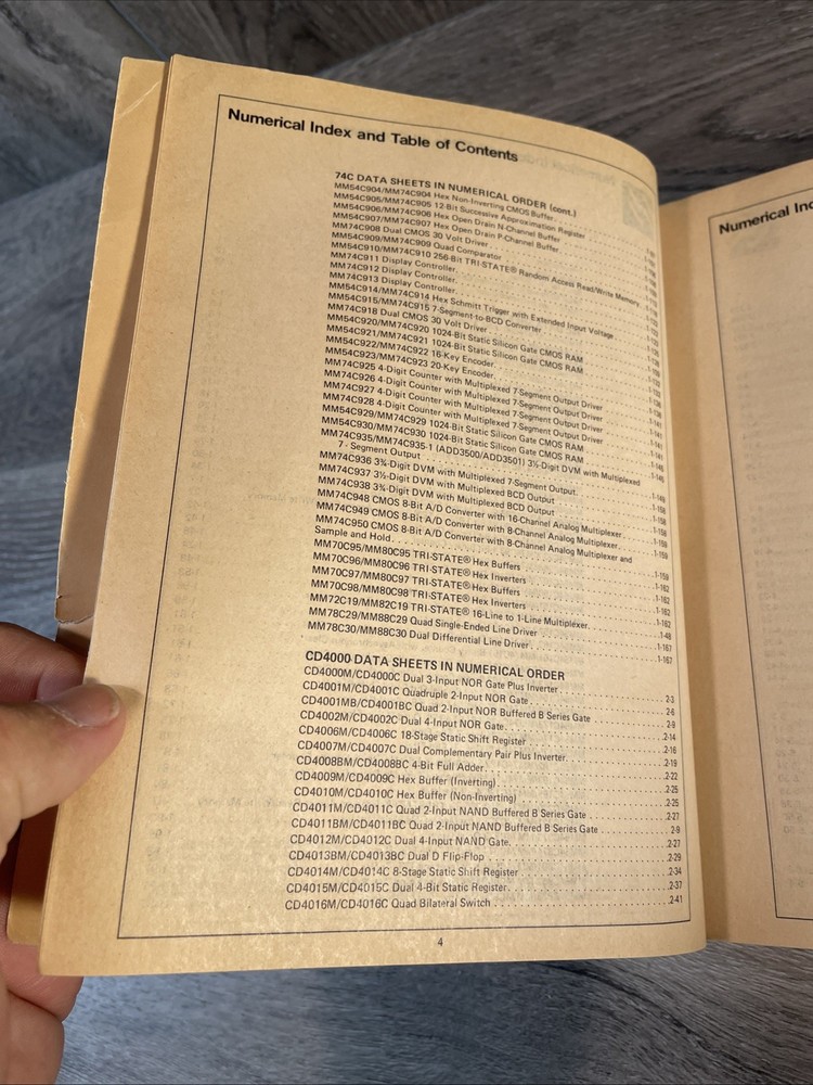 VINTAGE CMOS DATABOOK National semiconductor IC Reference Guide RETRO COMPUTE