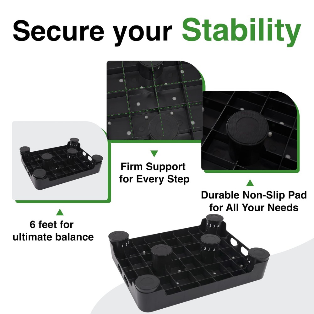 Adjustable Step Stool for Bed, Bathtub, Car and Kitchen, 4-Level Height 3.4"-...