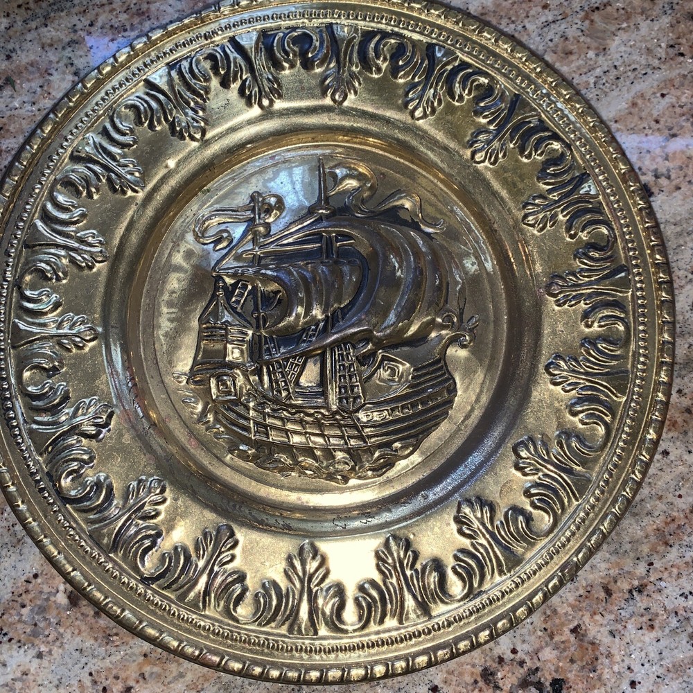 stamped brass plate nautical