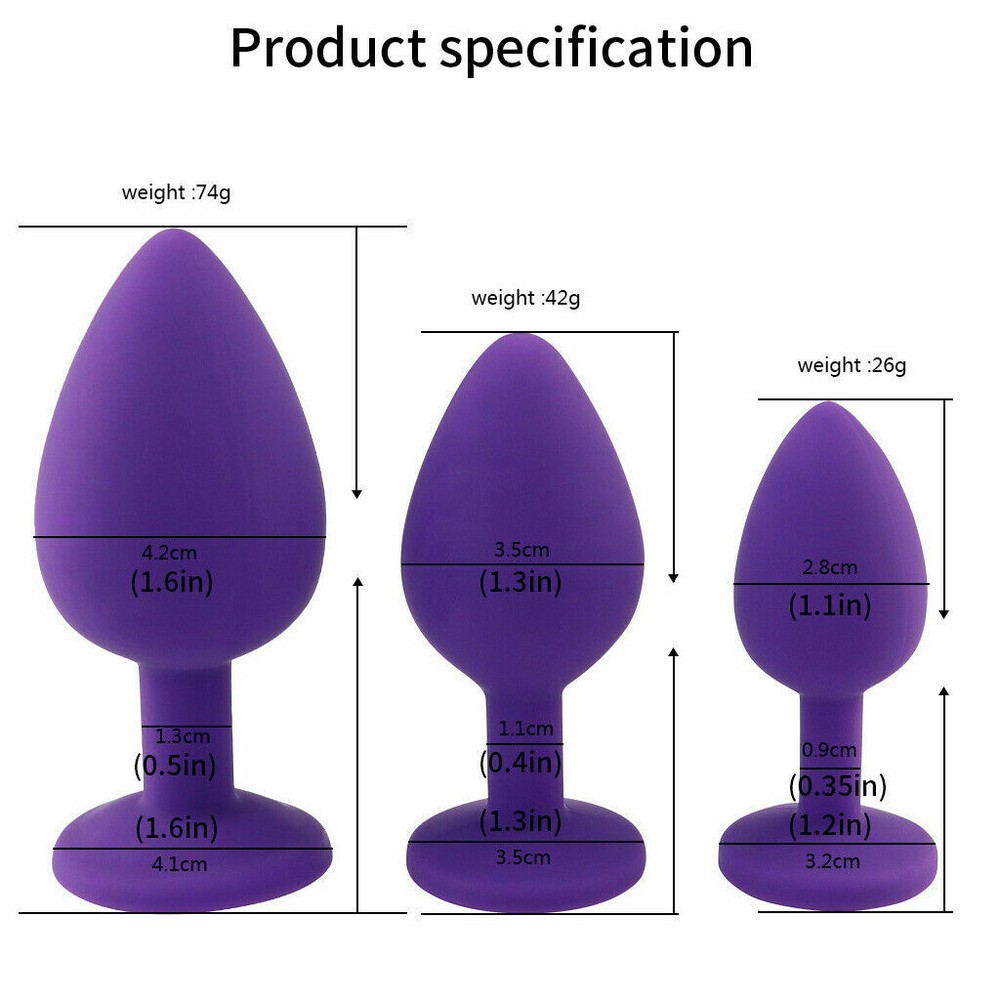 Beginner Silicone Buttplug Set Small Large Soft Anal plug Wearable Trainer Kit !